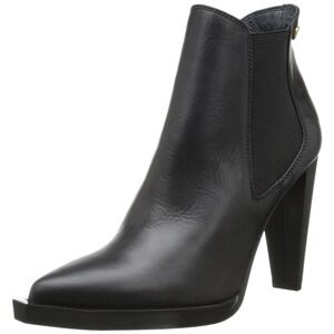 Diesel Cubist Rock Cyclamine Black Leather Pointed Toe Ankle Boots Size 38